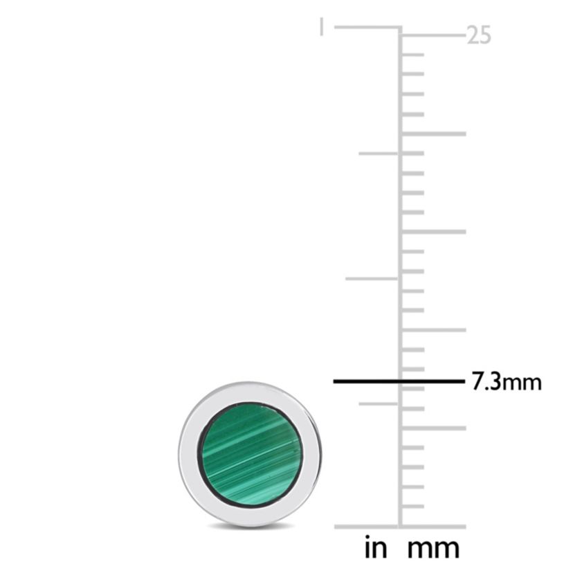 5/8 ct. t.g.w. Malachite Stud Earrings in Sterling Silver