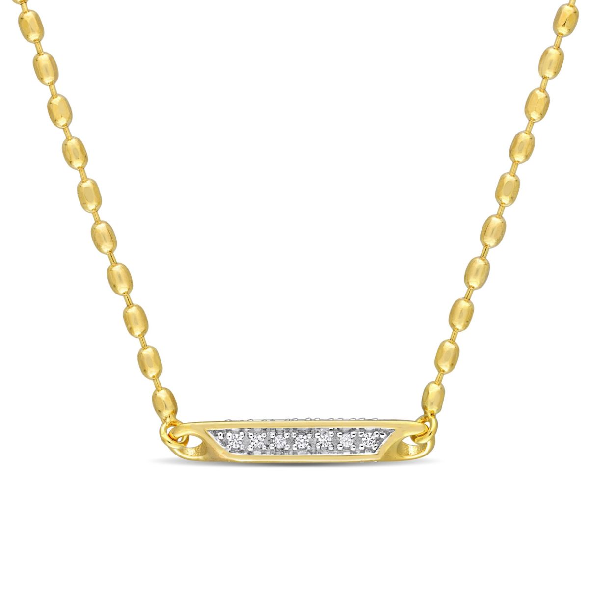 Lab Created 4/5 ct. t.g.w. Created White Sapphire Bar Necklace in Yellow Plated Sterling Silver