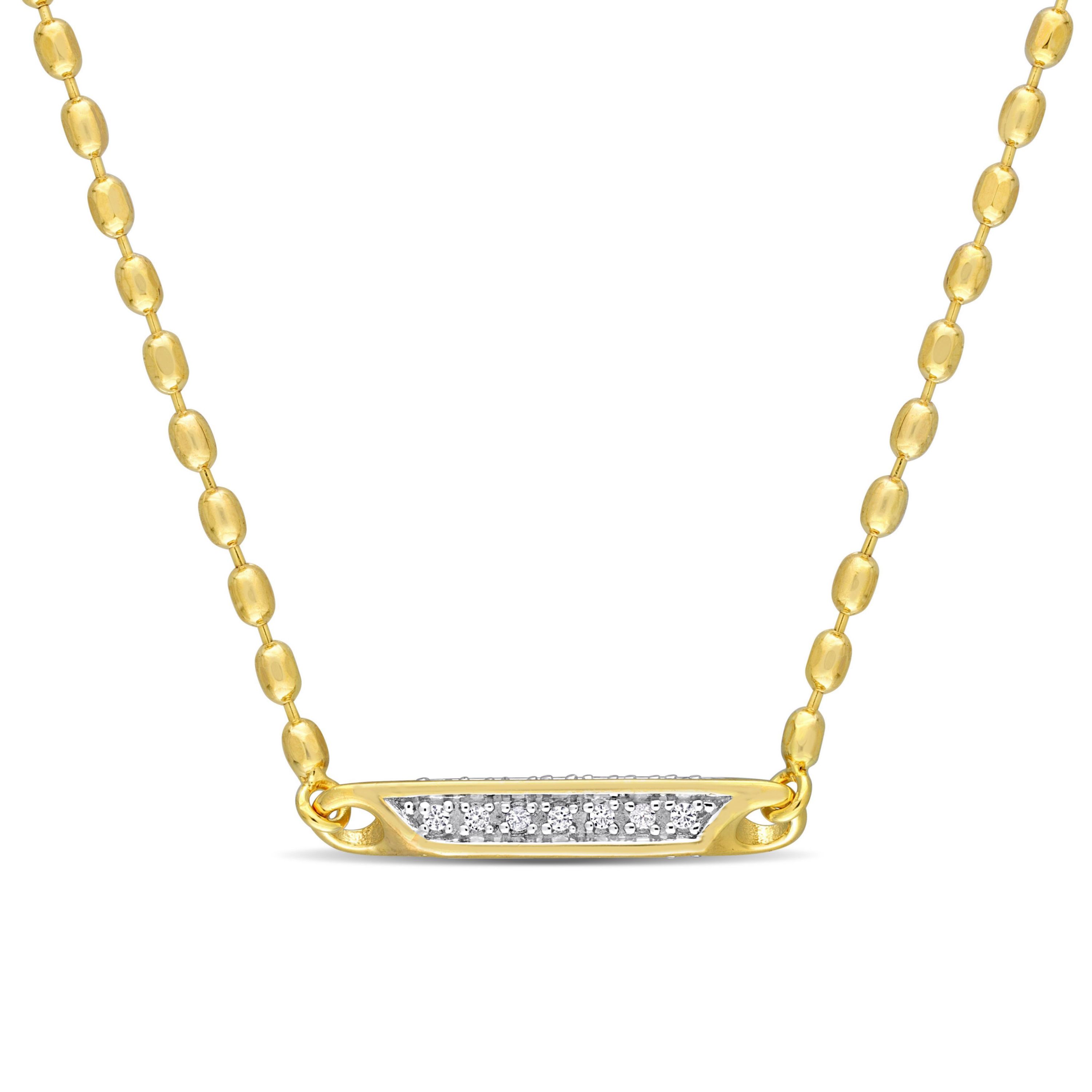 Lab Created 4/5 ct. t.g.w. Created White Sapphire Bar Necklace in Yellow Plated Sterling Silver