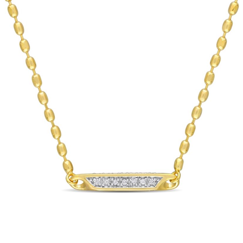 Lab Created 4/5 ct. t.g.w. Created White Sapphire Bar Necklace in Yellow Plated Sterling Silver