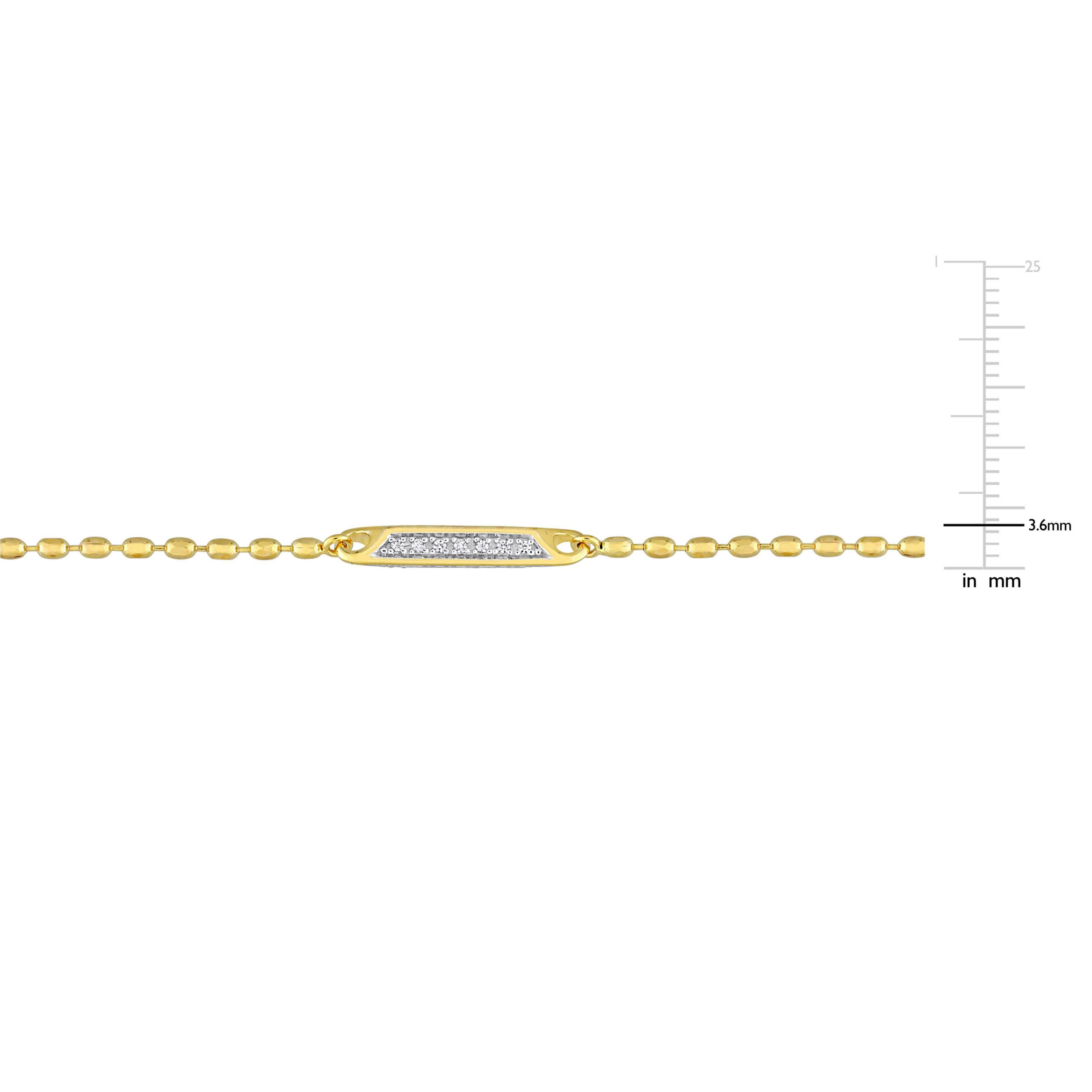 Lab Created 4/5 ct. t.g.w. Created White Sapphire Bar Necklace in Yellow Plated Sterling Silver