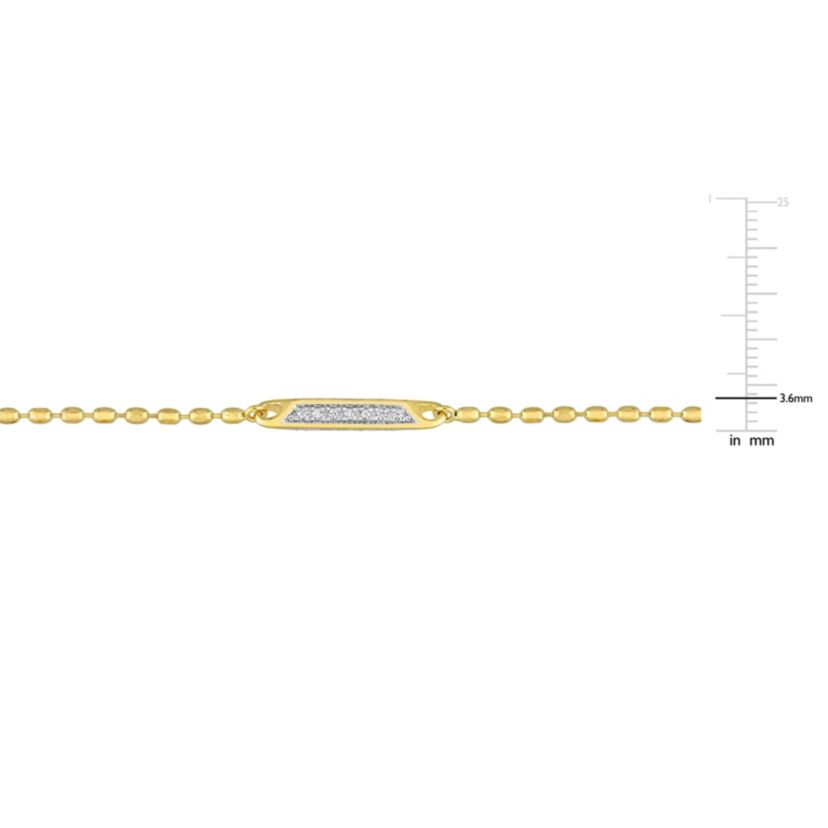 Lab Created 4/5 ct. t.g.w. Created White Sapphire Bar Necklace in Yellow Plated Sterling Silver