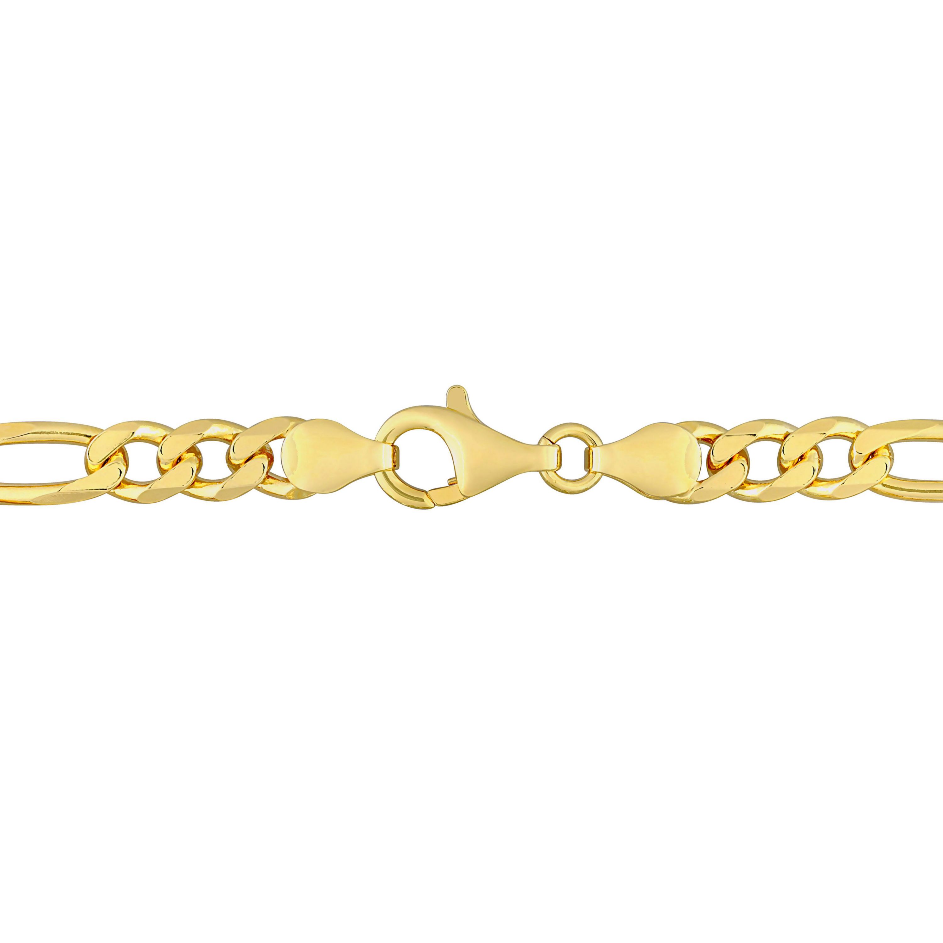 Lab Created 3.3 CT TGW Created White Sapphire Birthstone Link Bracelet in Yellow Plated Sterling Silver
