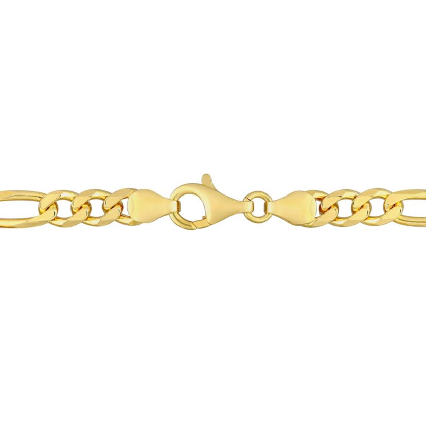 Lab Created 3.3 CT TGW Created White Sapphire Birthstone Link Bracelet in Yellow Plated Sterling Silver