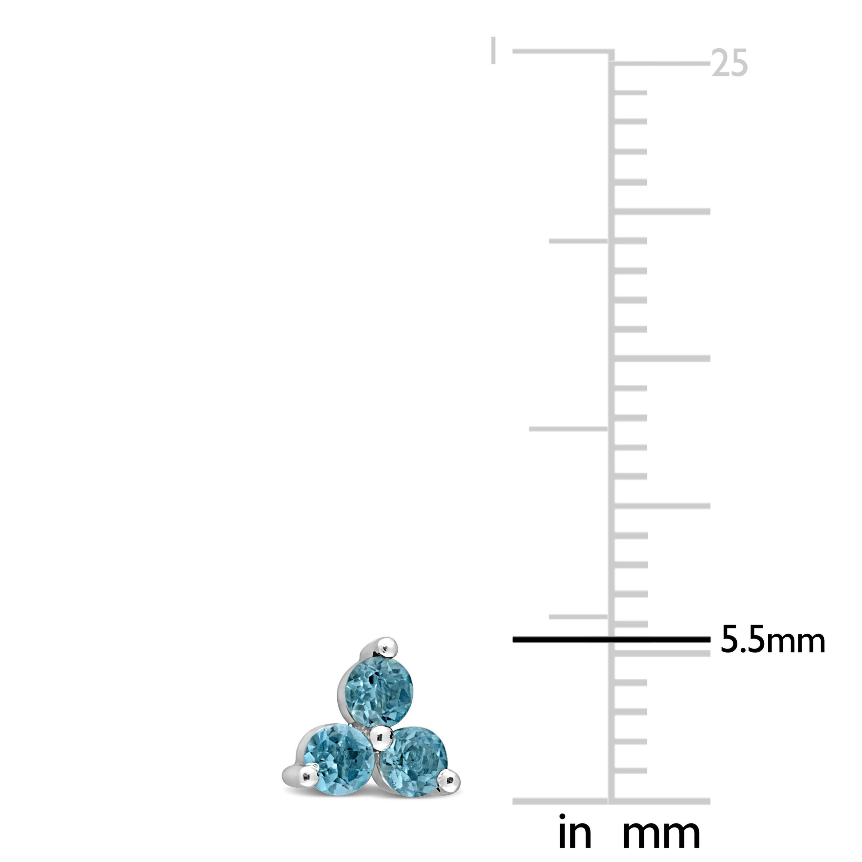 1/2 ct. t.g.w. London Blue Topaz Floral Stud Earrings in 10K White Gold