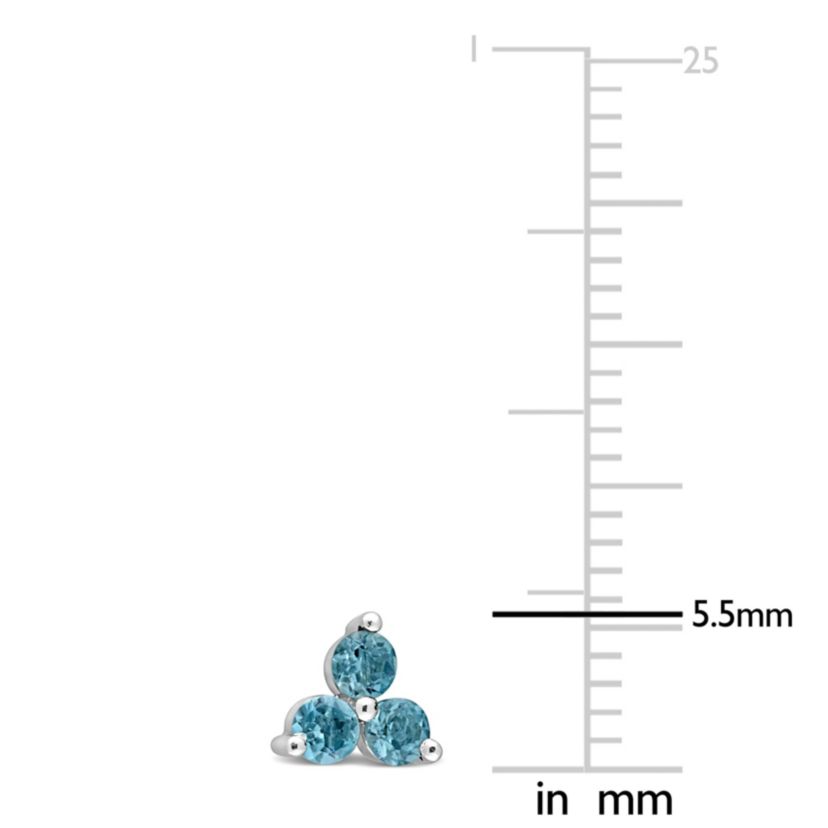 1/2 ct. t.g.w. London Blue Topaz Floral Stud Earrings in 10K White Gold