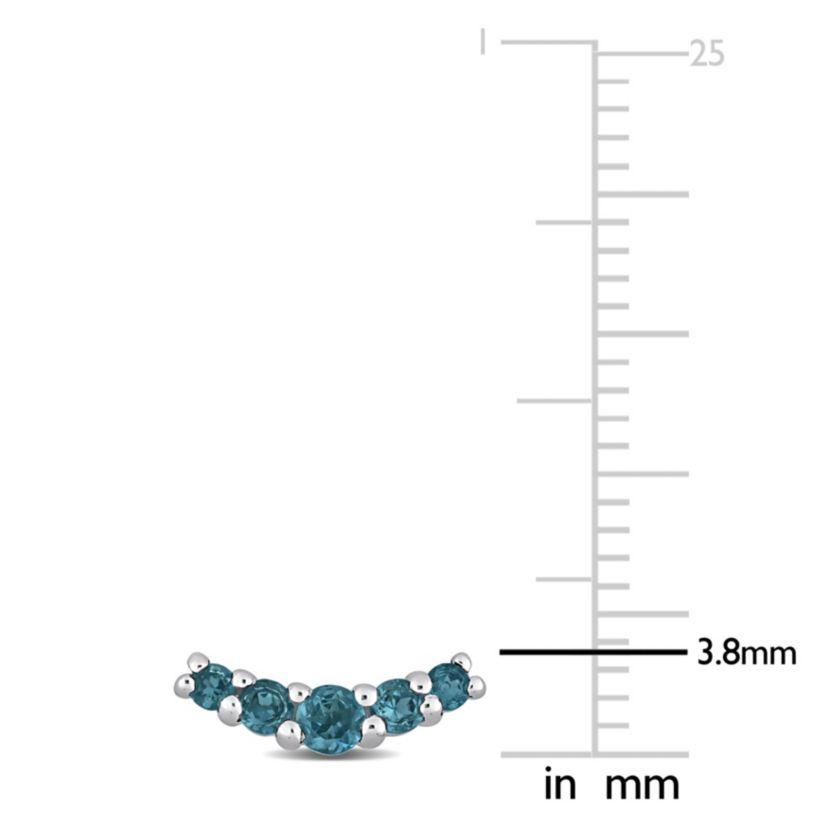 1/2 ct. t.g.w. London Blue Topaz Stud Earrings in 10K White Gold
