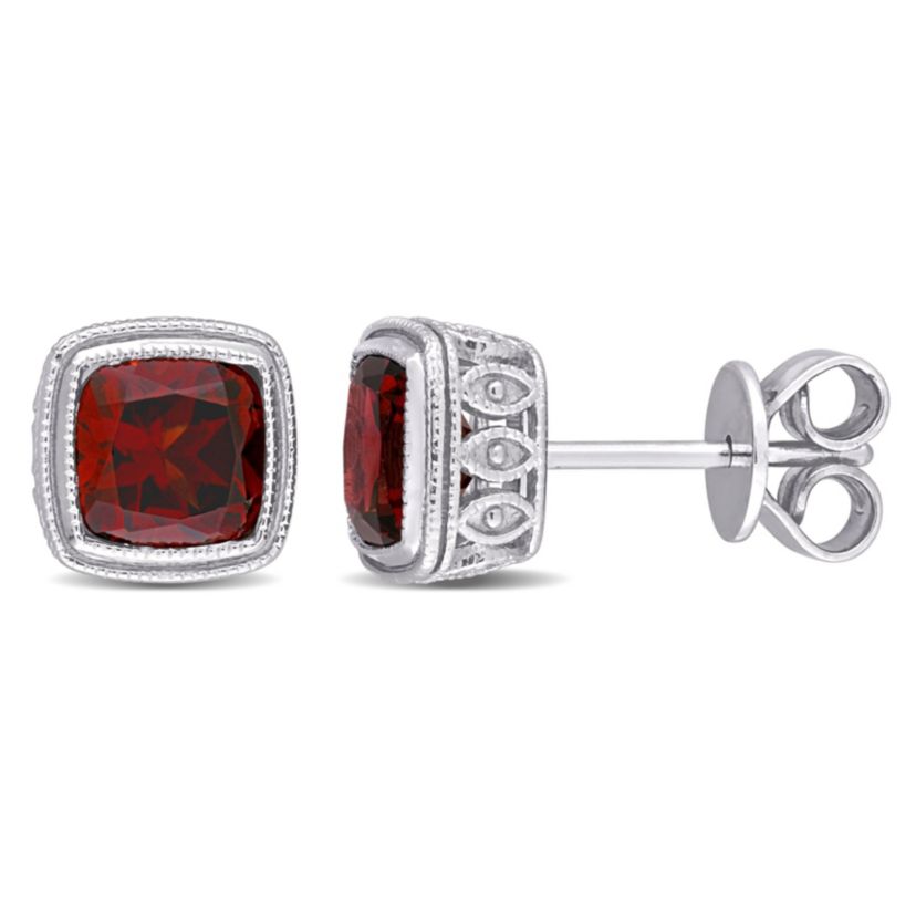 2.5 ct. t.g.w. Garnet Stud Earrings in Sterling Silver