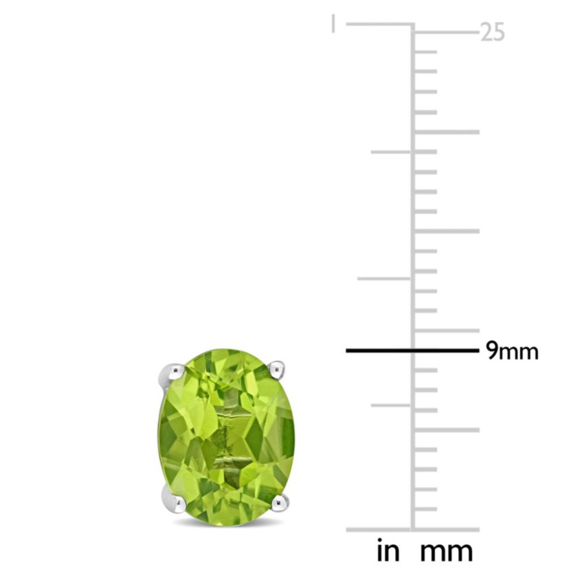 3.8 CT TGW Oval Peridot Stud Earrings in Sterling Silver