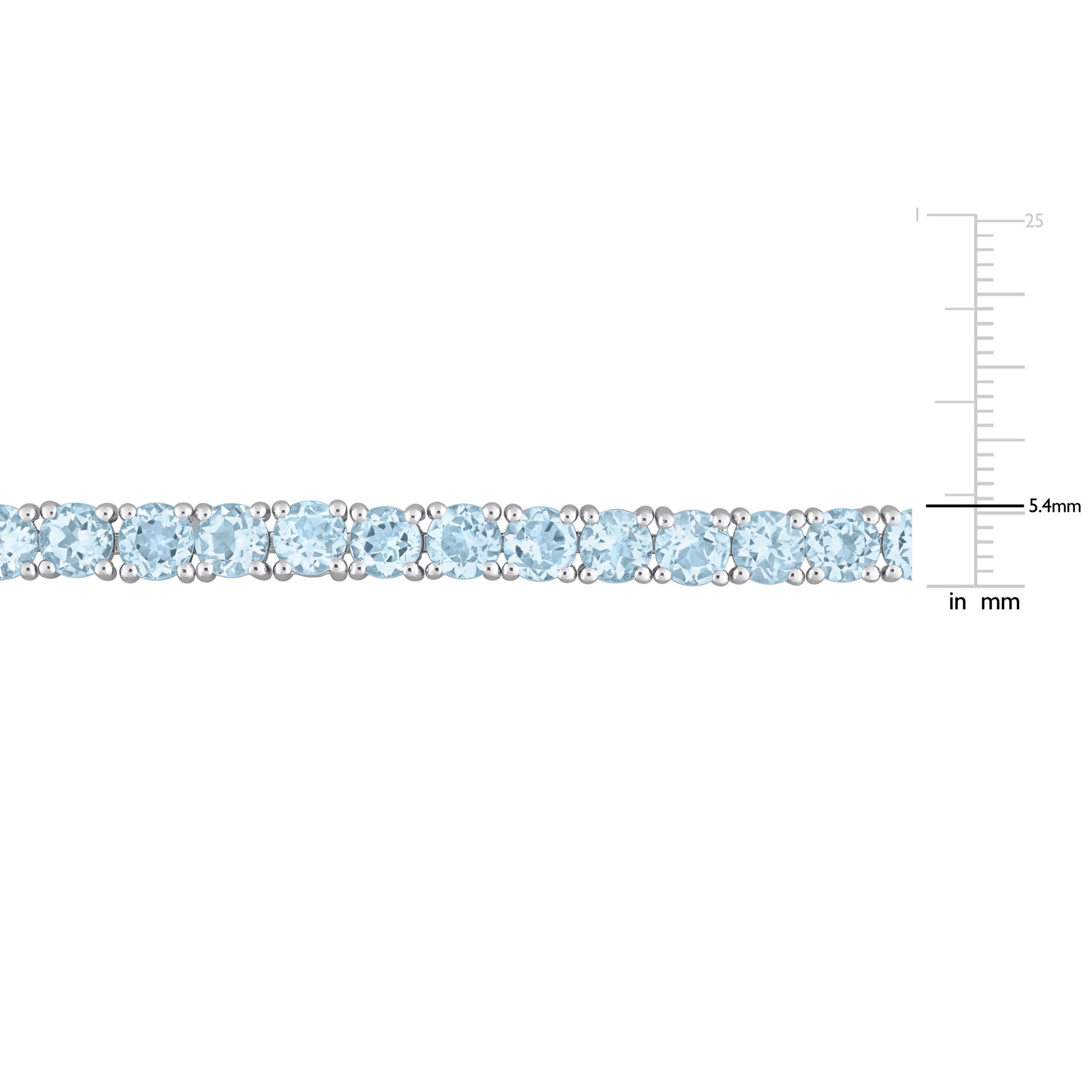 18.5 CT TGW Sky Blue Topaz Tennis Bracelet in Sterling Silver