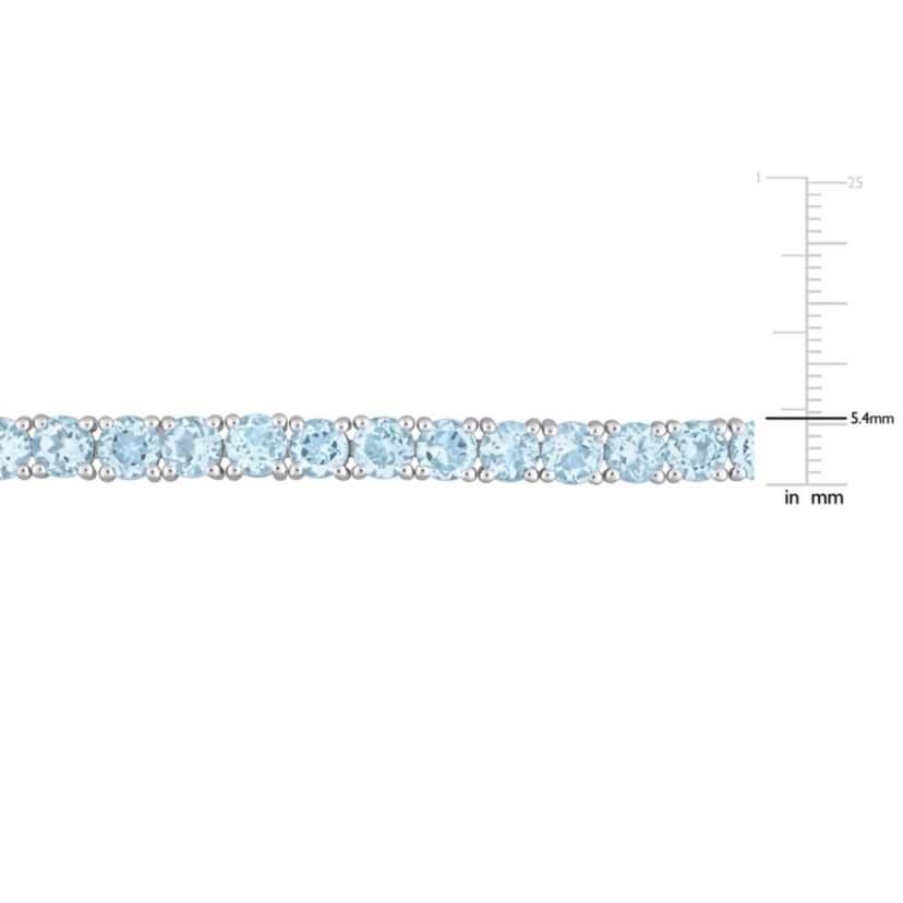 18.5 CT TGW Sky Blue Topaz Tennis Bracelet in Sterling Silver