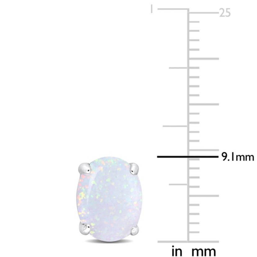 Lab Created 2 CT TGW Created Opal Stud Earrings in Sterling Silver