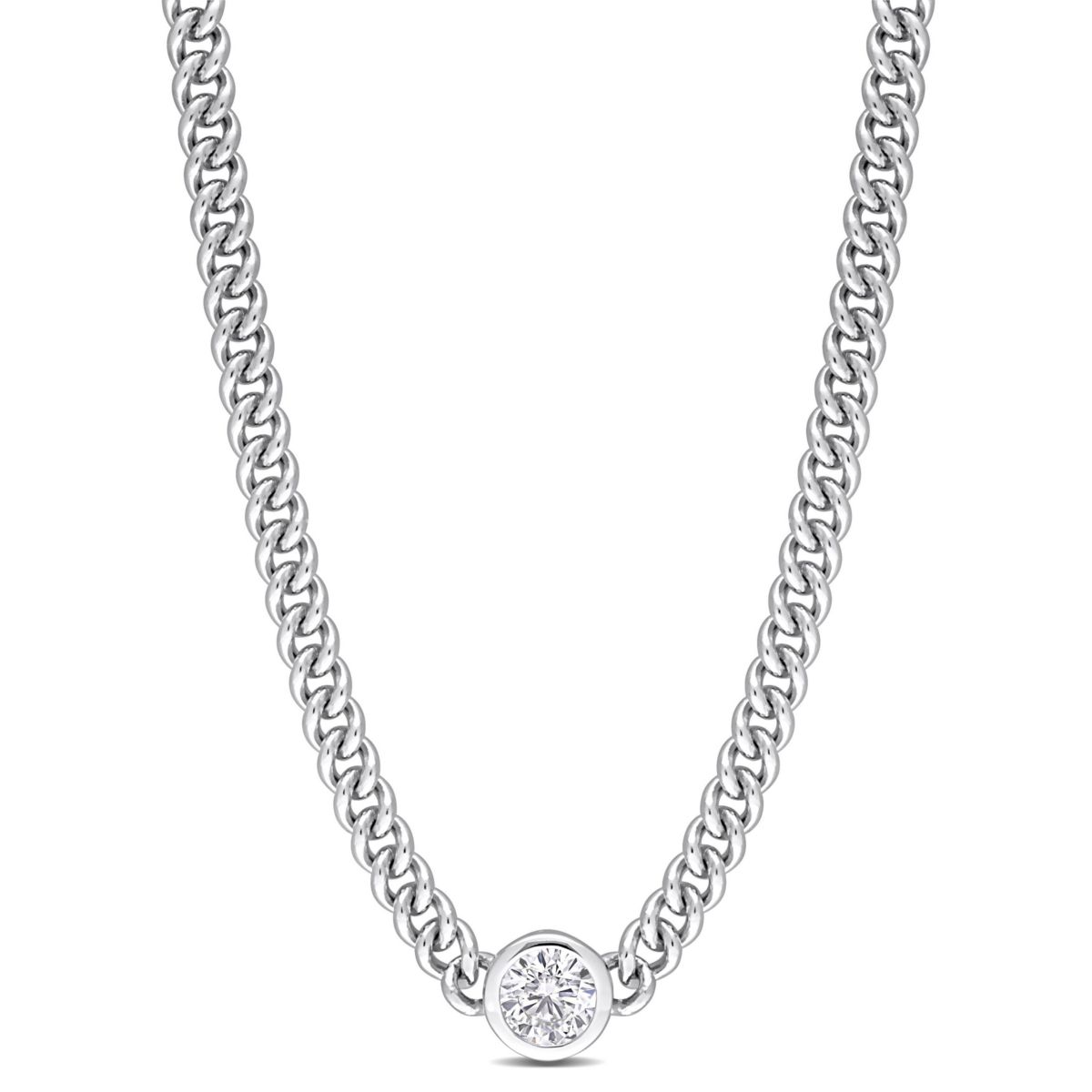 Lab Created 1.61 ct. t.g.w. Created White Sapphire Necklace in Sterling Silver