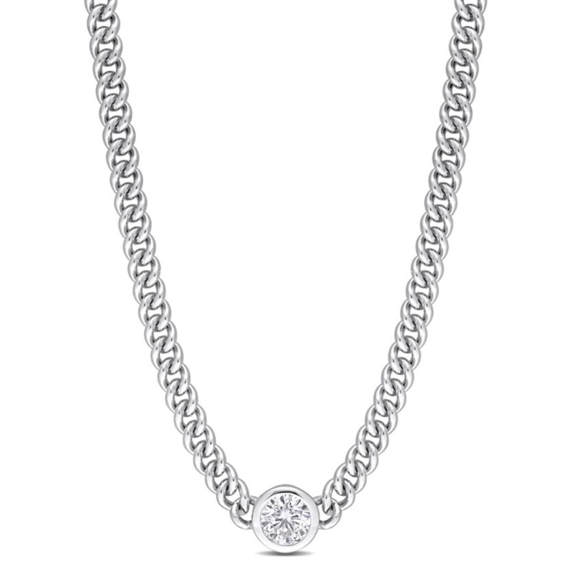 Lab Created 1.61 ct. t.g.w. Created White Sapphire Necklace in Sterling Silver