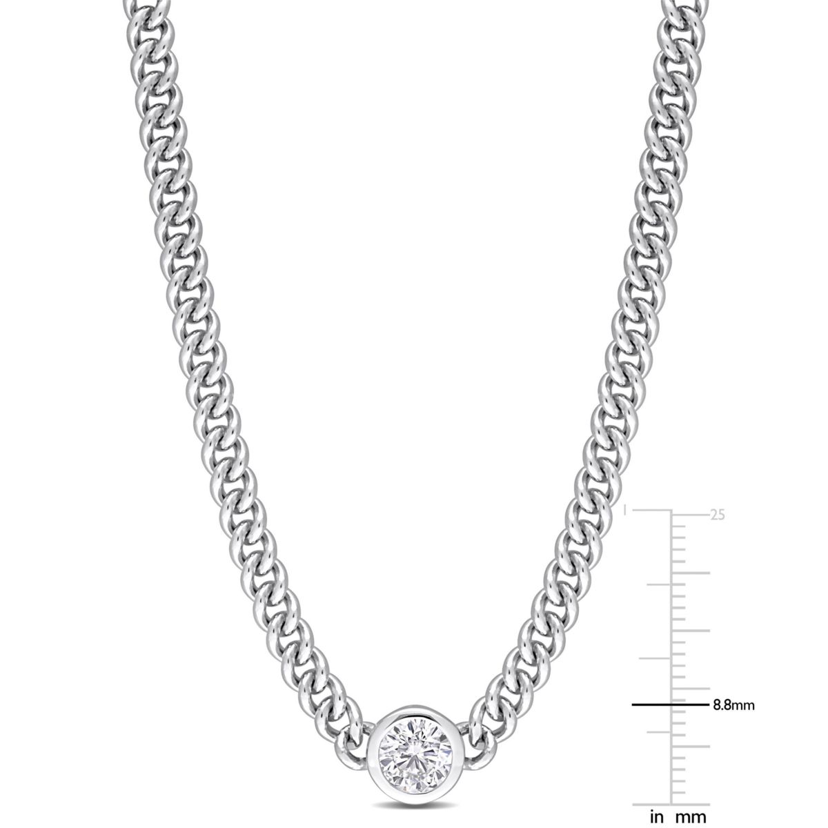 Lab Created 1.61 ct. t.g.w. Created White Sapphire Necklace in Sterling Silver