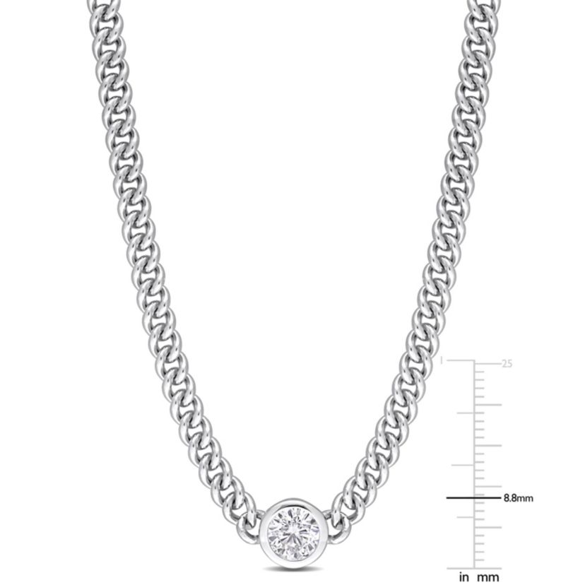 Lab Created 1.61 ct. t.g.w. Created White Sapphire Necklace in Sterling Silver