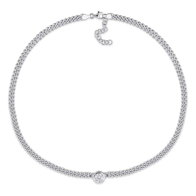 Lab Created 1.61 ct. t.g.w. Created White Sapphire Necklace in Sterling Silver