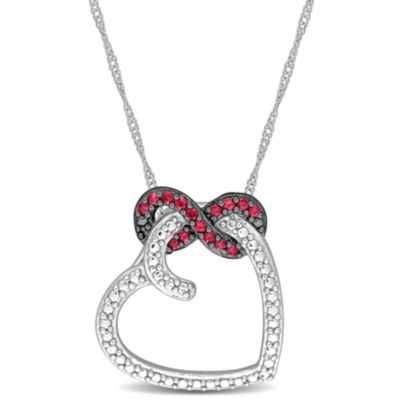 Belk & Co 1/6 ct. t.g.w. Ruby Fashion Pendant With Chain 10K White Gold -  0075000341712