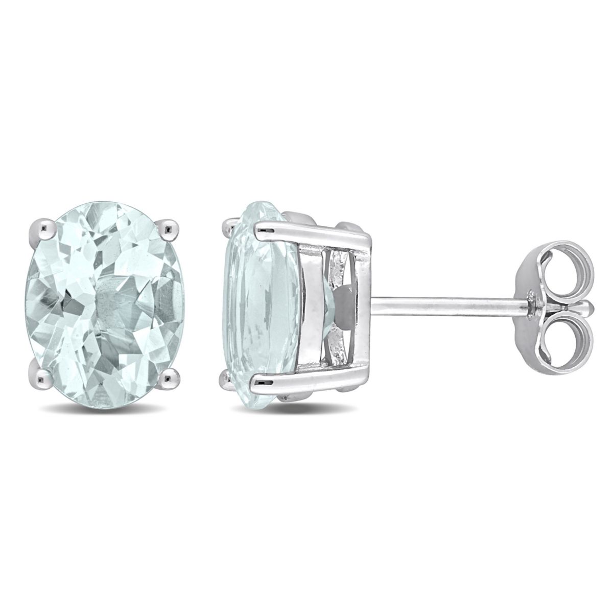 3 CT TGW Oval Aquamarine Earrings in Sterling Silver