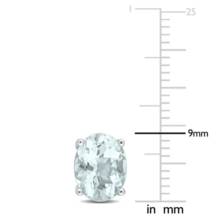 3 CT TGW Oval Aquamarine Earrings in Sterling Silver
