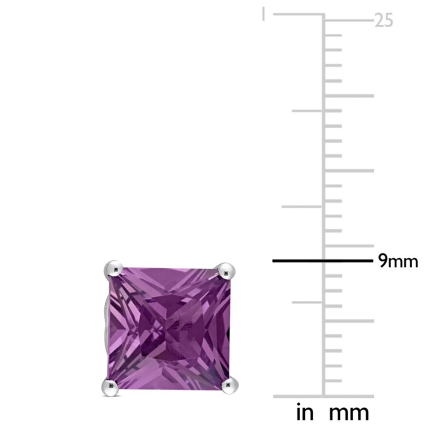 Lab Created 5.1 CT TGW Created Alexandrite Earrings Silver