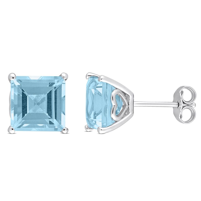 6 CT TGW Blue Topaz - Sky Earrings Silver