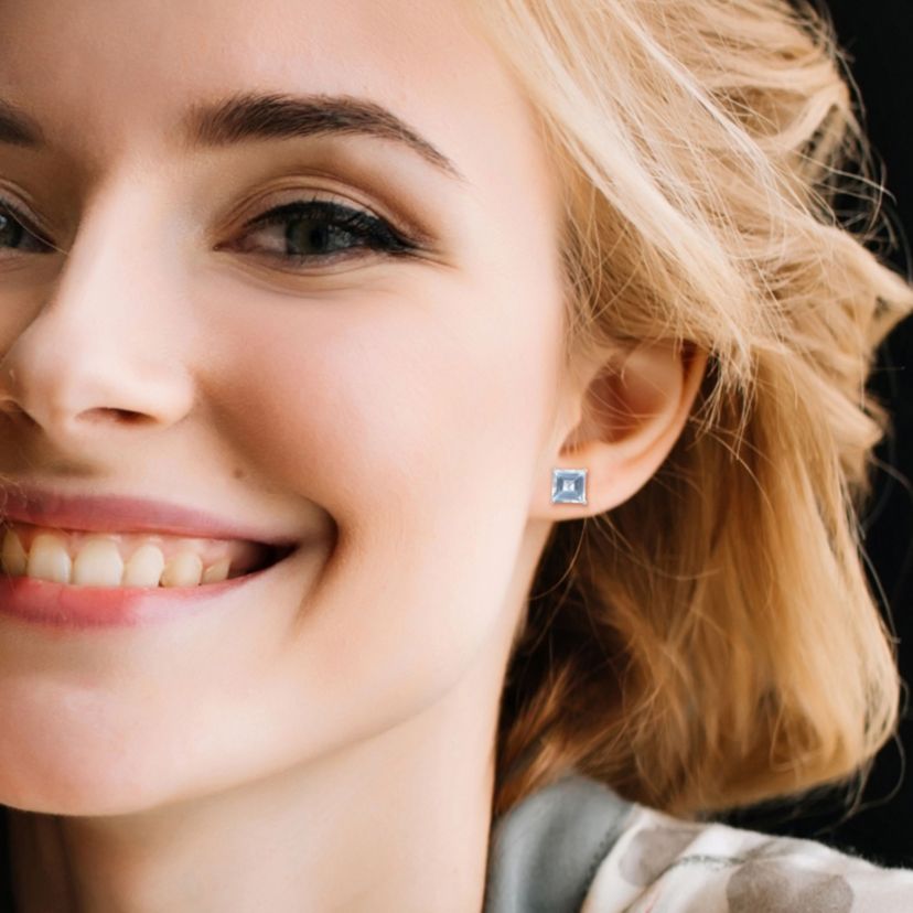6 CT TGW Blue Topaz - Sky Earrings Silver