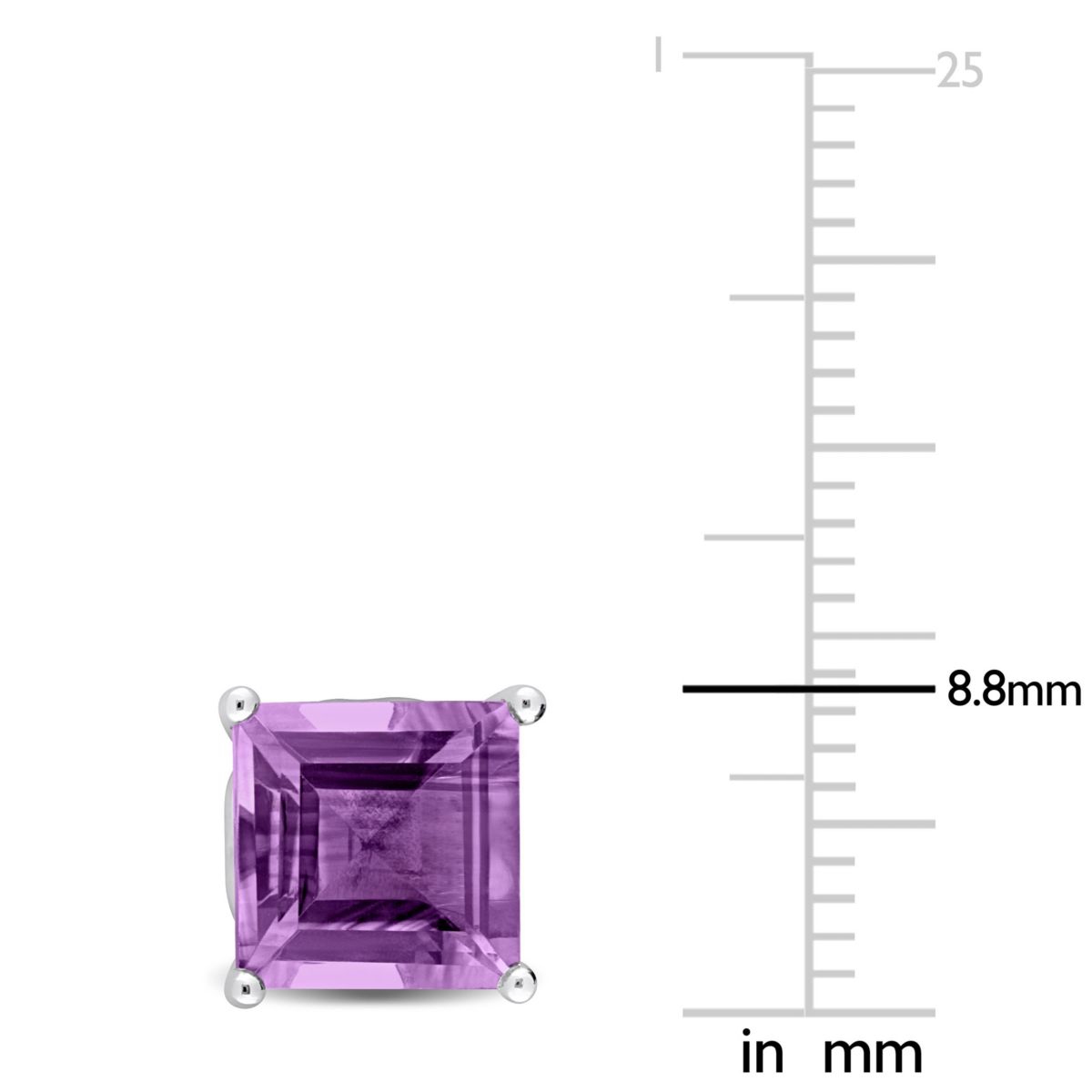 4.5 CT TGW Square Amethyst Earrings in Sterling Silver