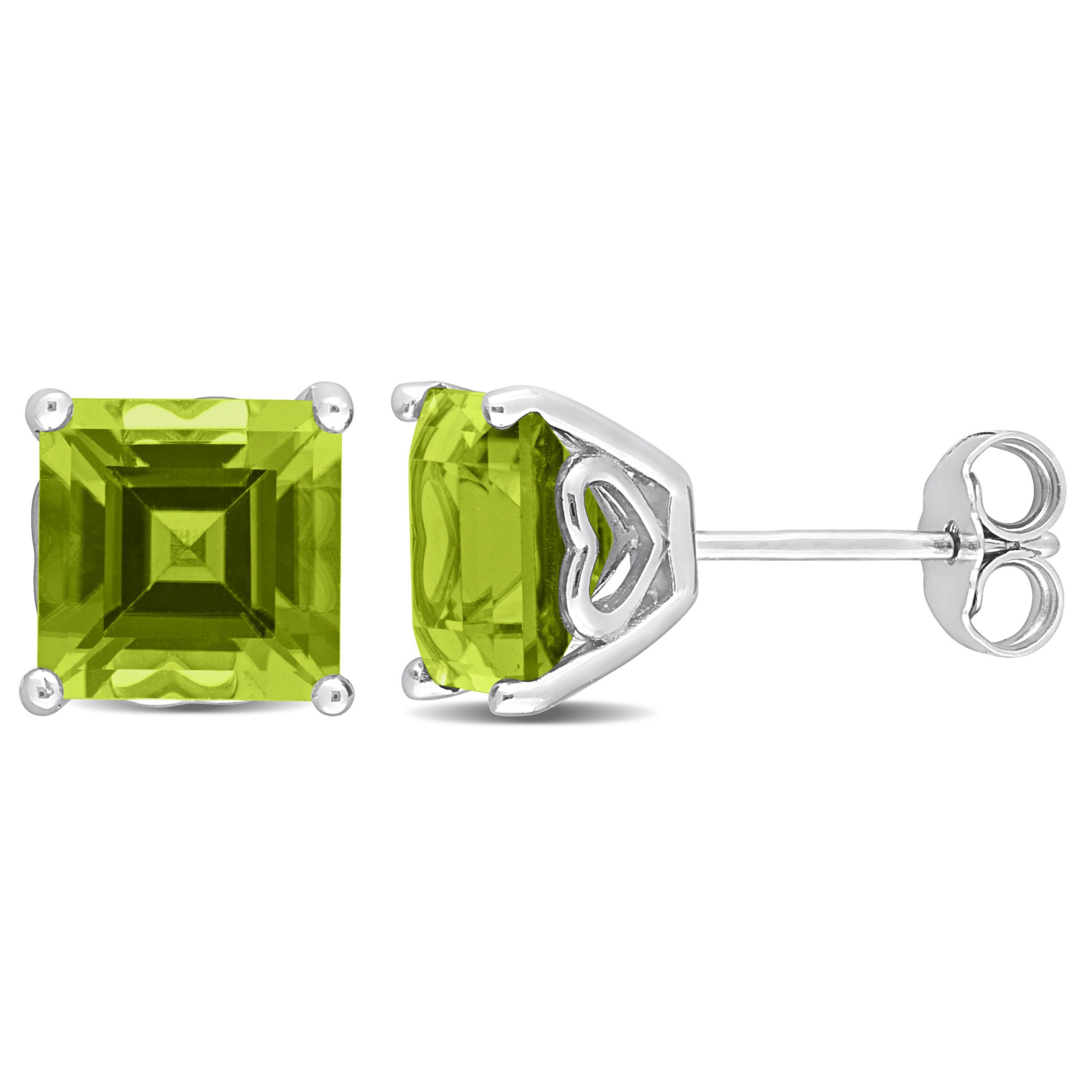4.8 CT TGW Peridot Earrings Silver