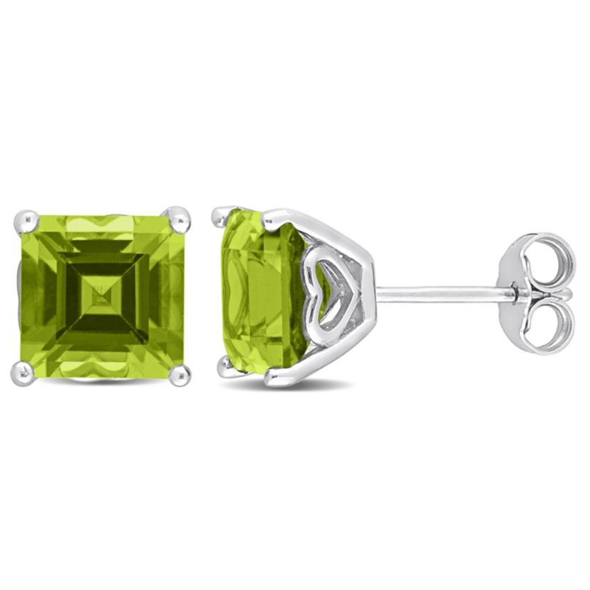 4.8 CT TGW Peridot Earrings Silver