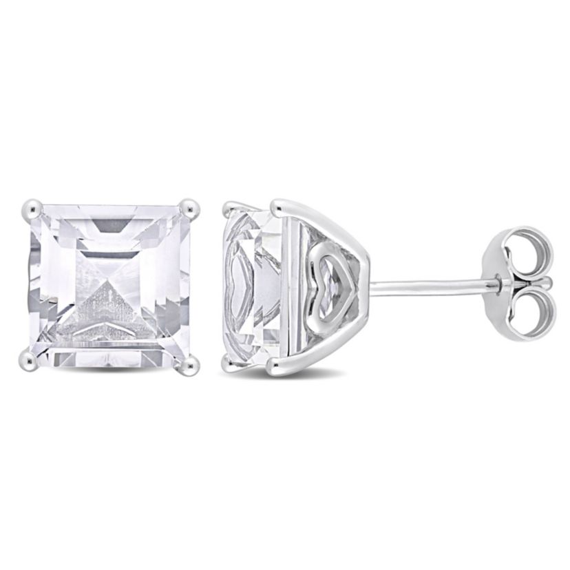 6 CT TGW White Topaz Earrings Silver