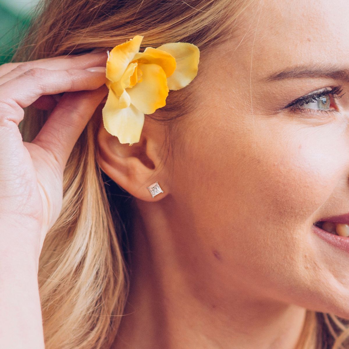 Lab Created 2.5 ct. t.g.w. Created Moissanite Stud Earrings in Sterling Silver