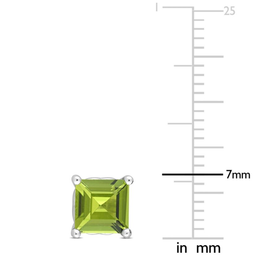 2.37 CT TGW Peridot Post Earrings Silver