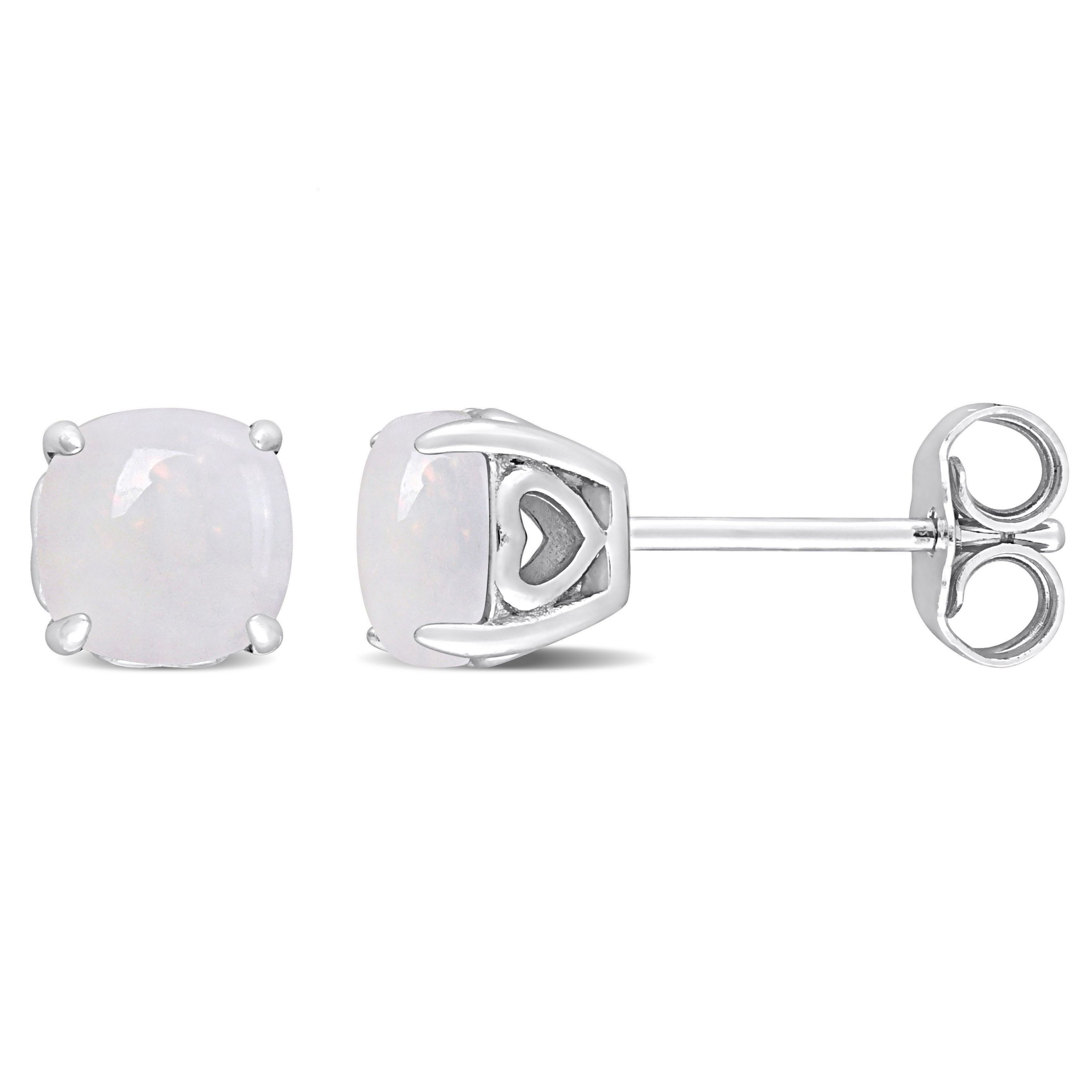 1.33 CT TGW Opal Post Earrings Silver