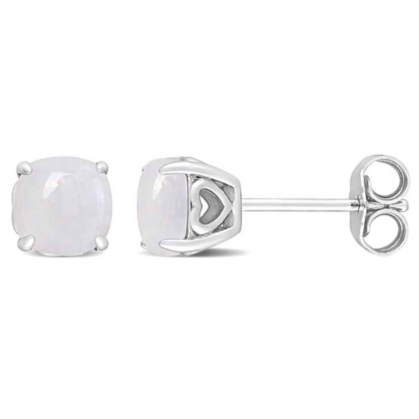 1.33 CT TGW Opal Post Earrings Silver
