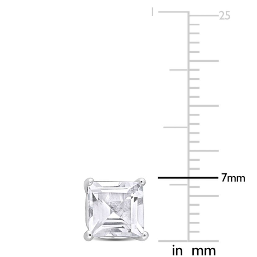 2.62 CT TGW White Topaz Post Earrings Silver