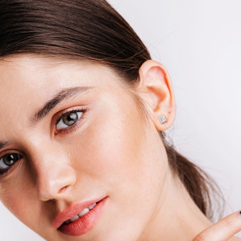 2.62 CT TGW White Topaz Post Earrings Silver