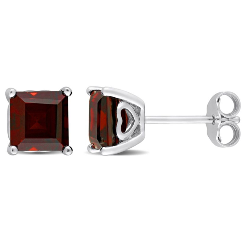 2.5 CT TGW Garnet Post Earrings Silver