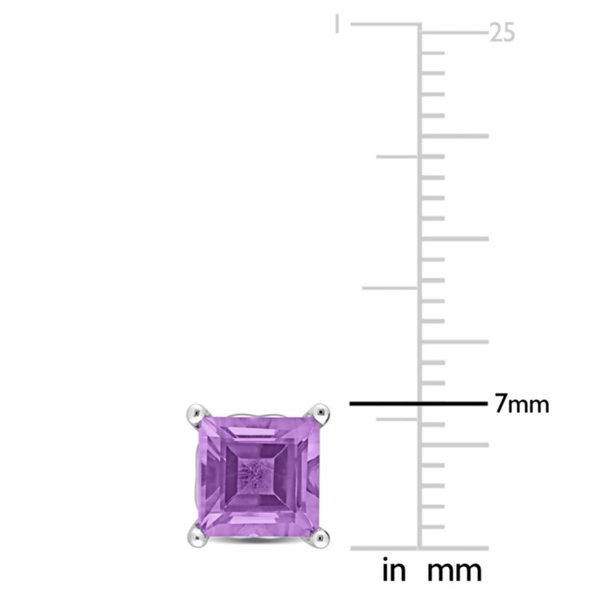 2 CT TGW Amethyst Post Earrings Silver