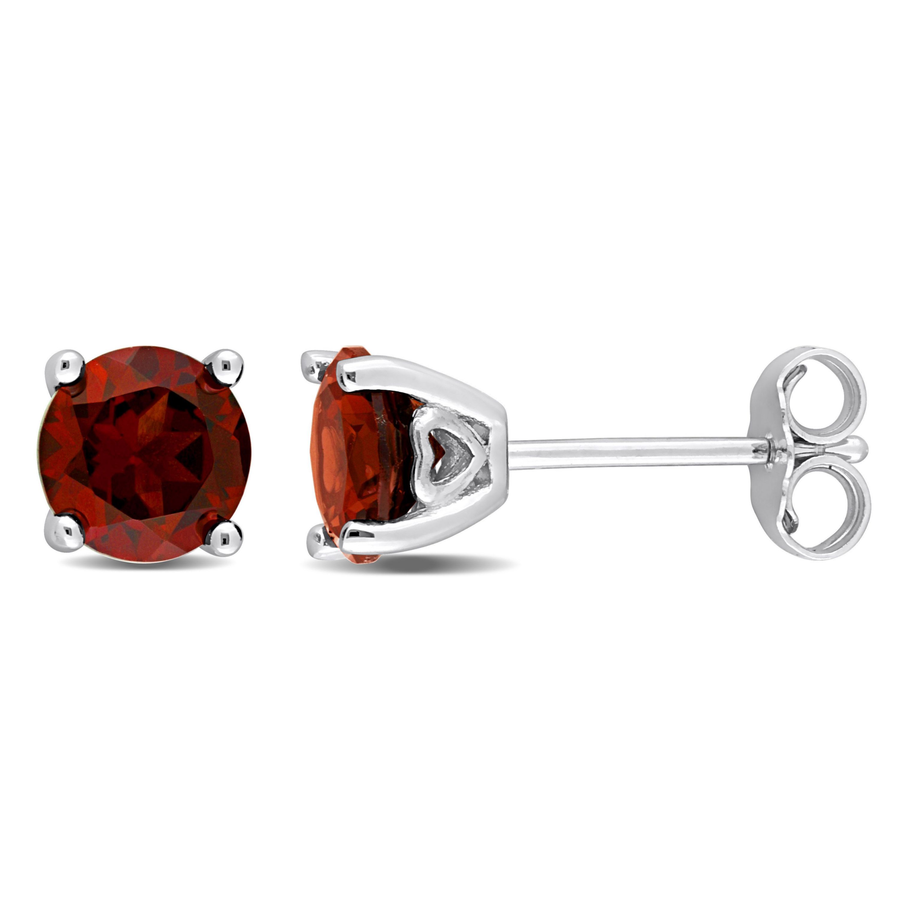 2 CT TGW Garnet Earrings in Sterling Silver