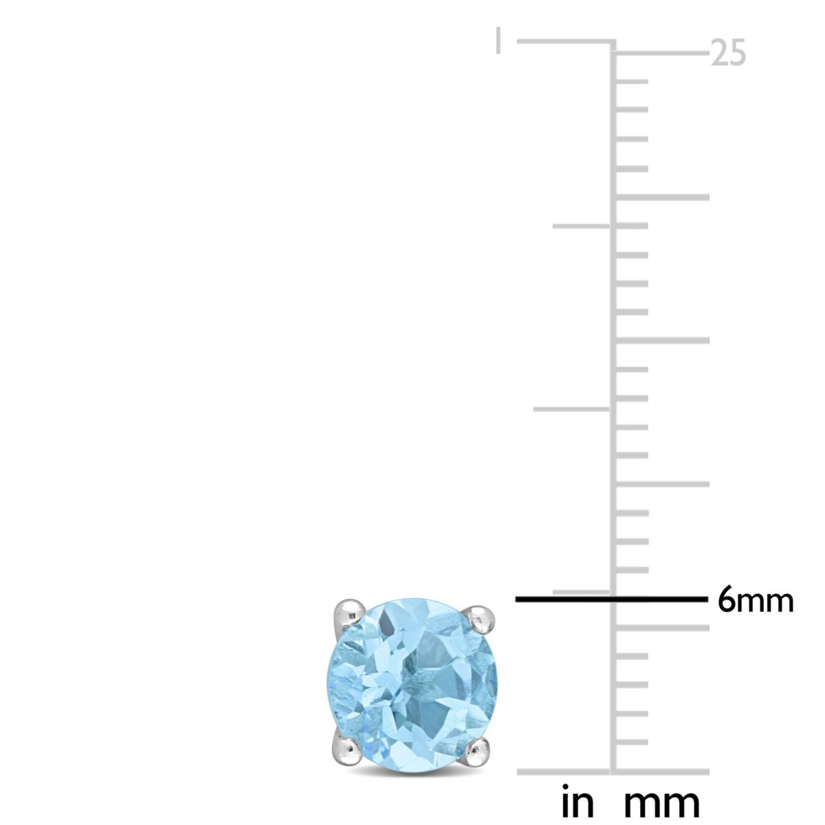 2 CT TGW Blue Topaz - Sky Earrings in Sterling Silver