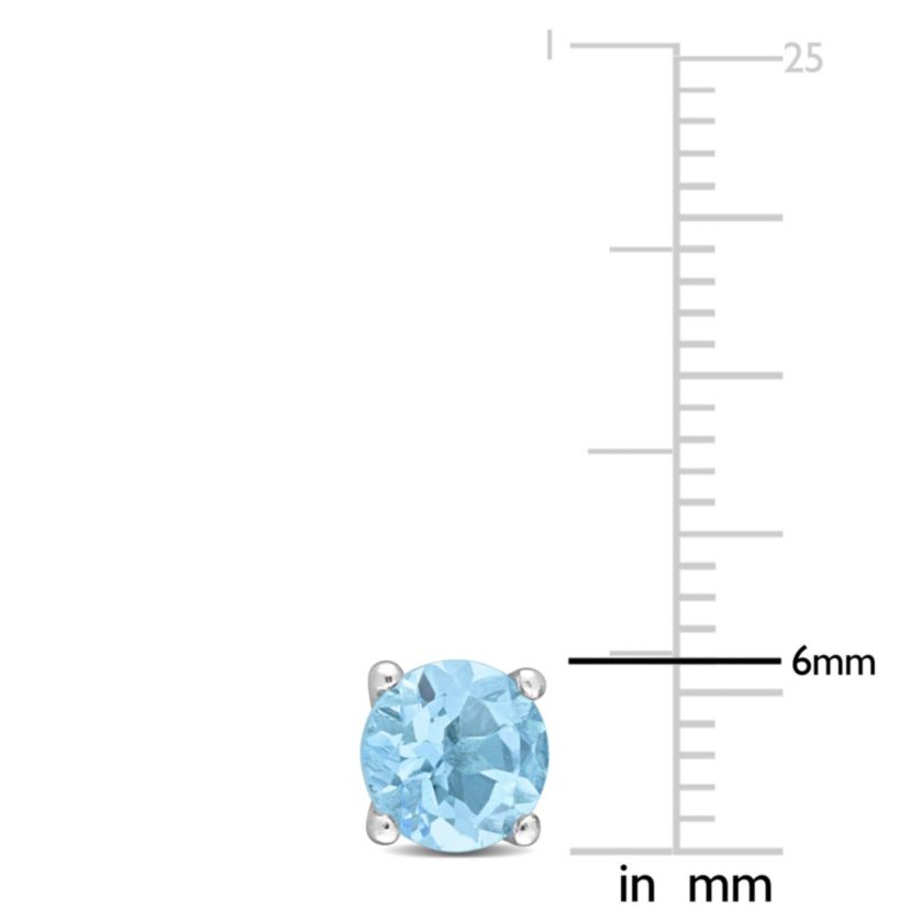 2 CT TGW Blue Topaz - Sky Earrings in Sterling Silver