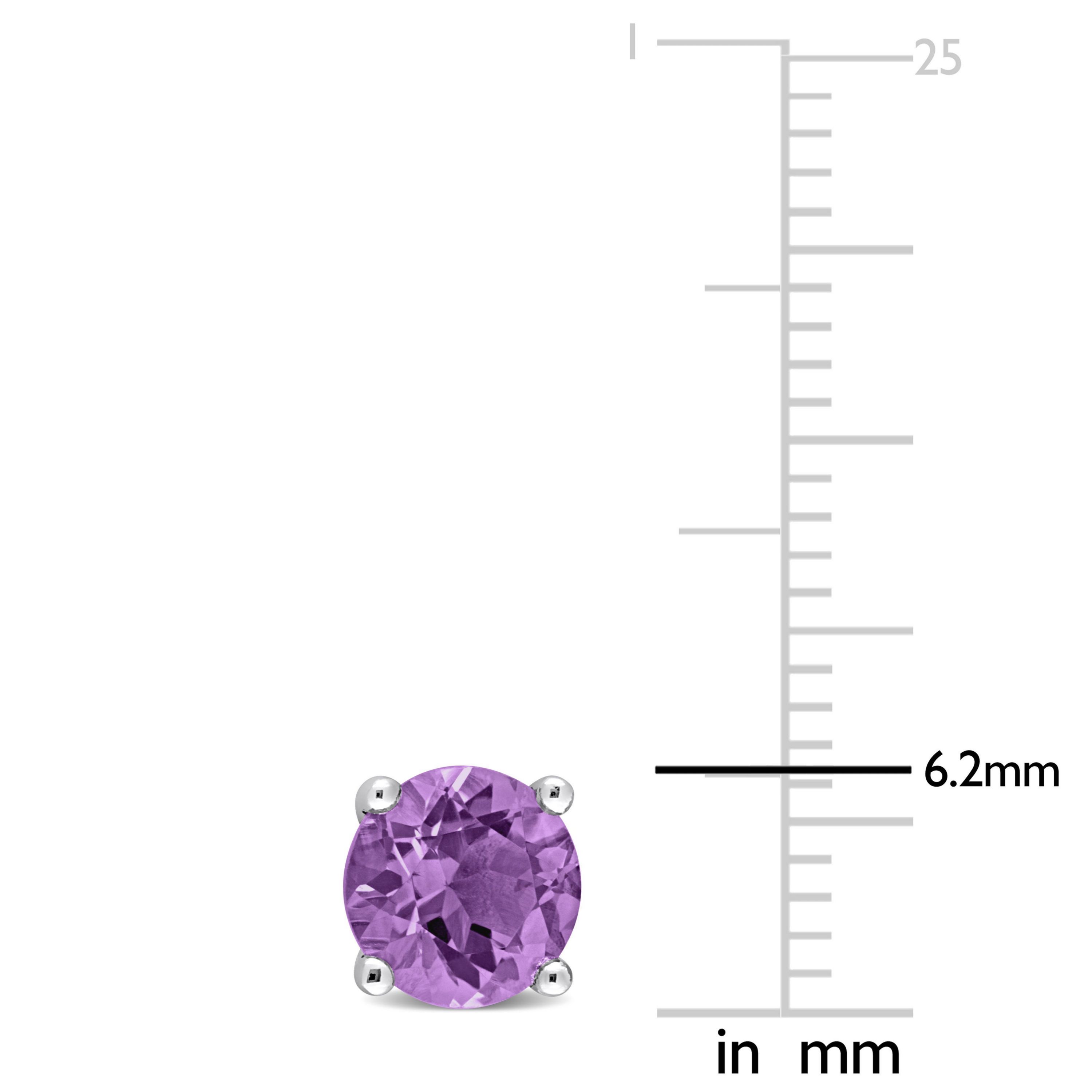 1.33 CT TGW Amethyst Stud Earrings in Sterling Silver