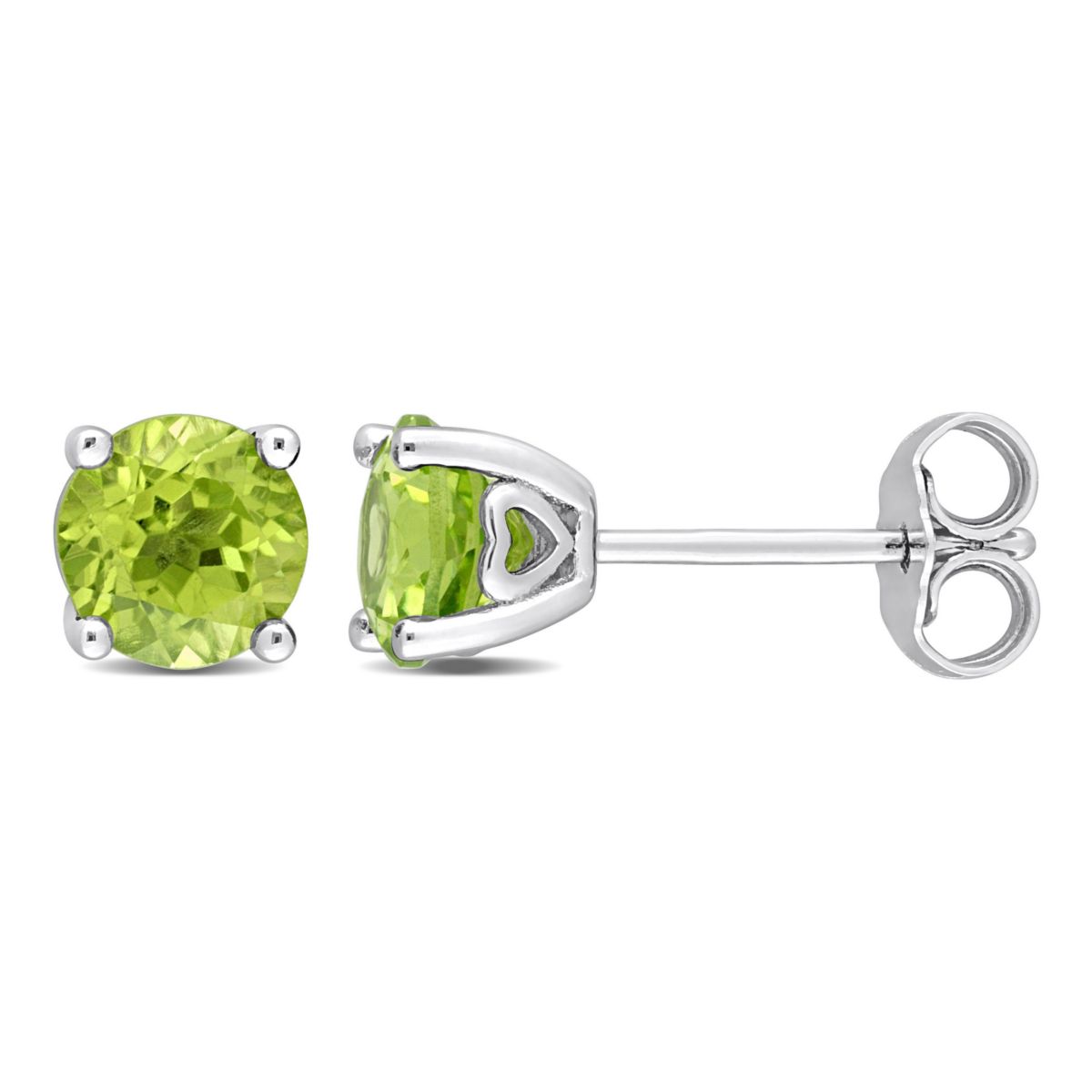 1.5 CT TGW Peridot Post Earrings Silver