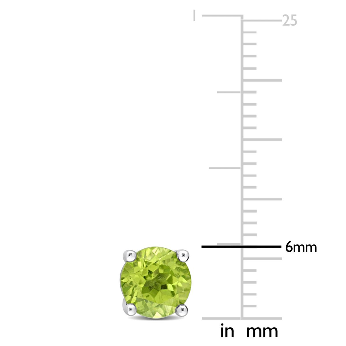 1.5 CT TGW Peridot Post Earrings Silver
