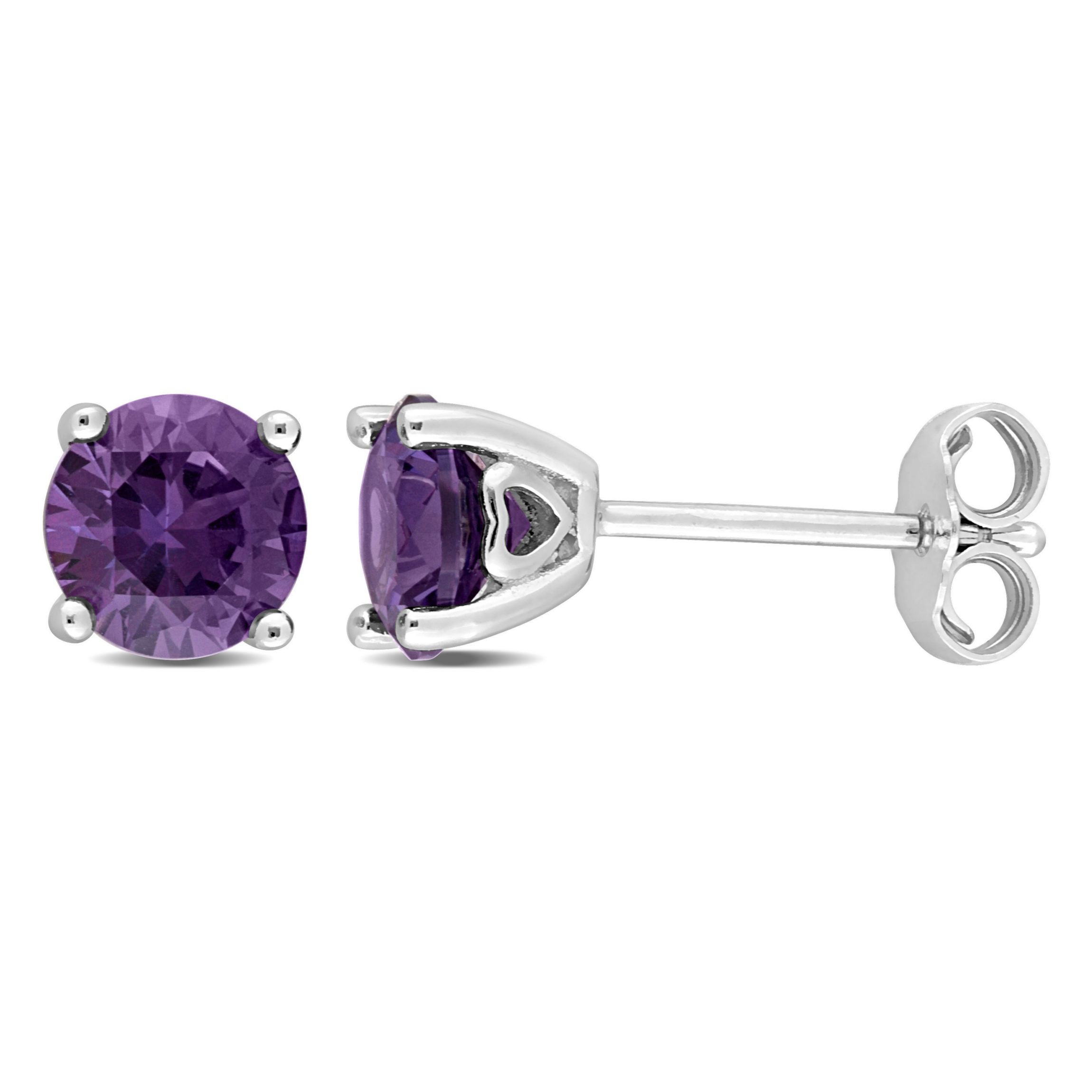 Lab Created 2 CT TGW Created Alexandrite Earrings in Sterling Silver