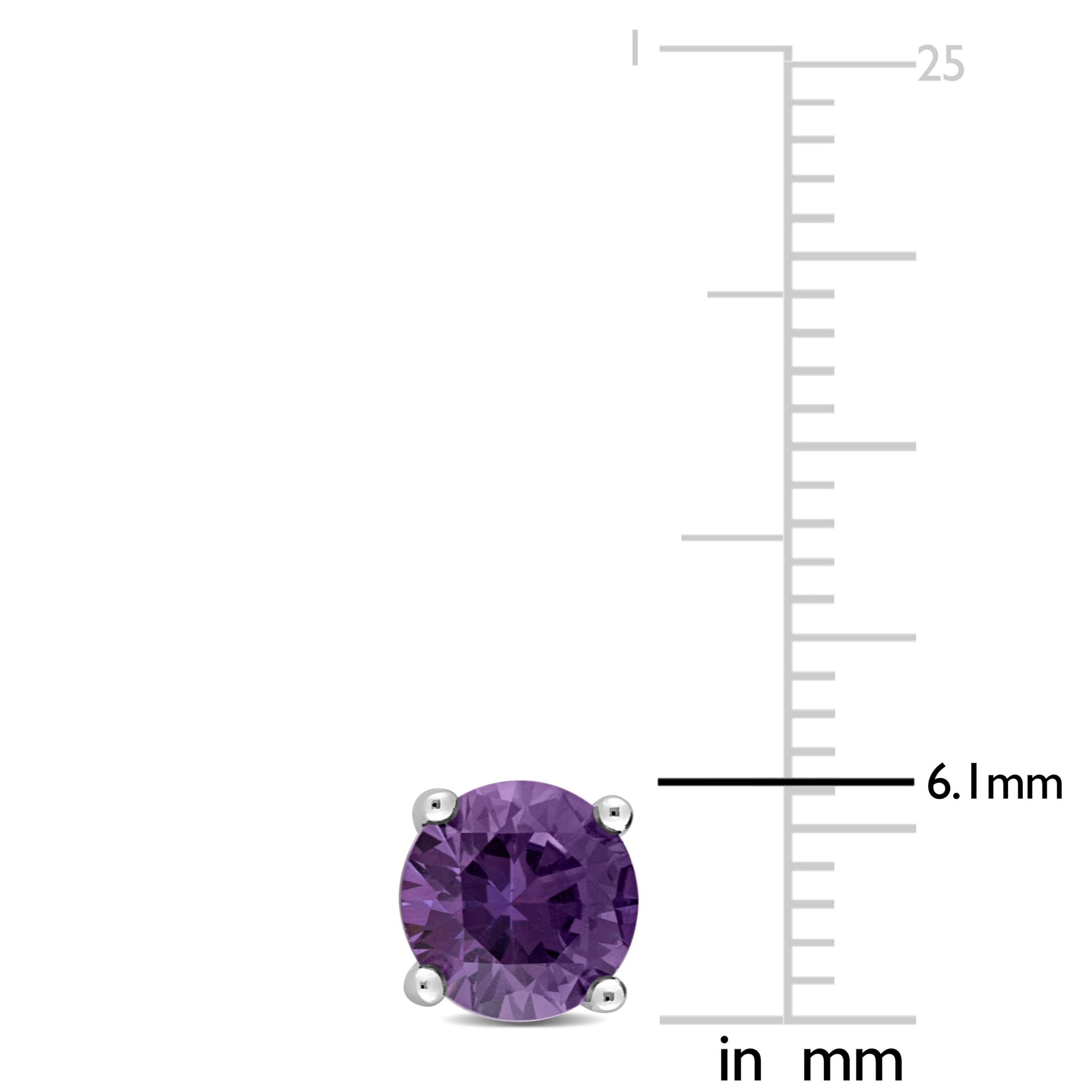 Lab Created 2 CT TGW Created Alexandrite Earrings in Sterling Silver