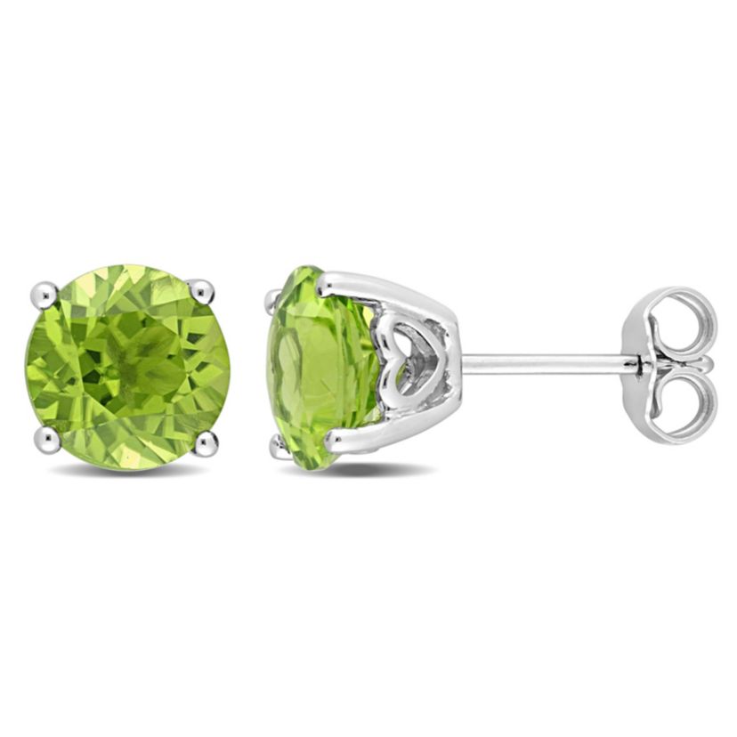4 CT TGW Peridot Stud Earrings in Sterling Silver