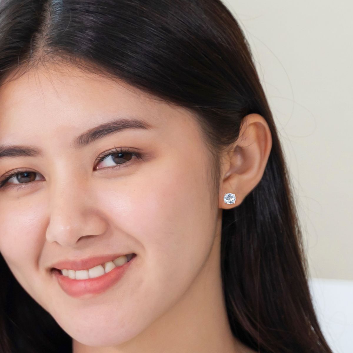 4.75 CT TGW Blue Topaz - Sky Post Earrings Silver