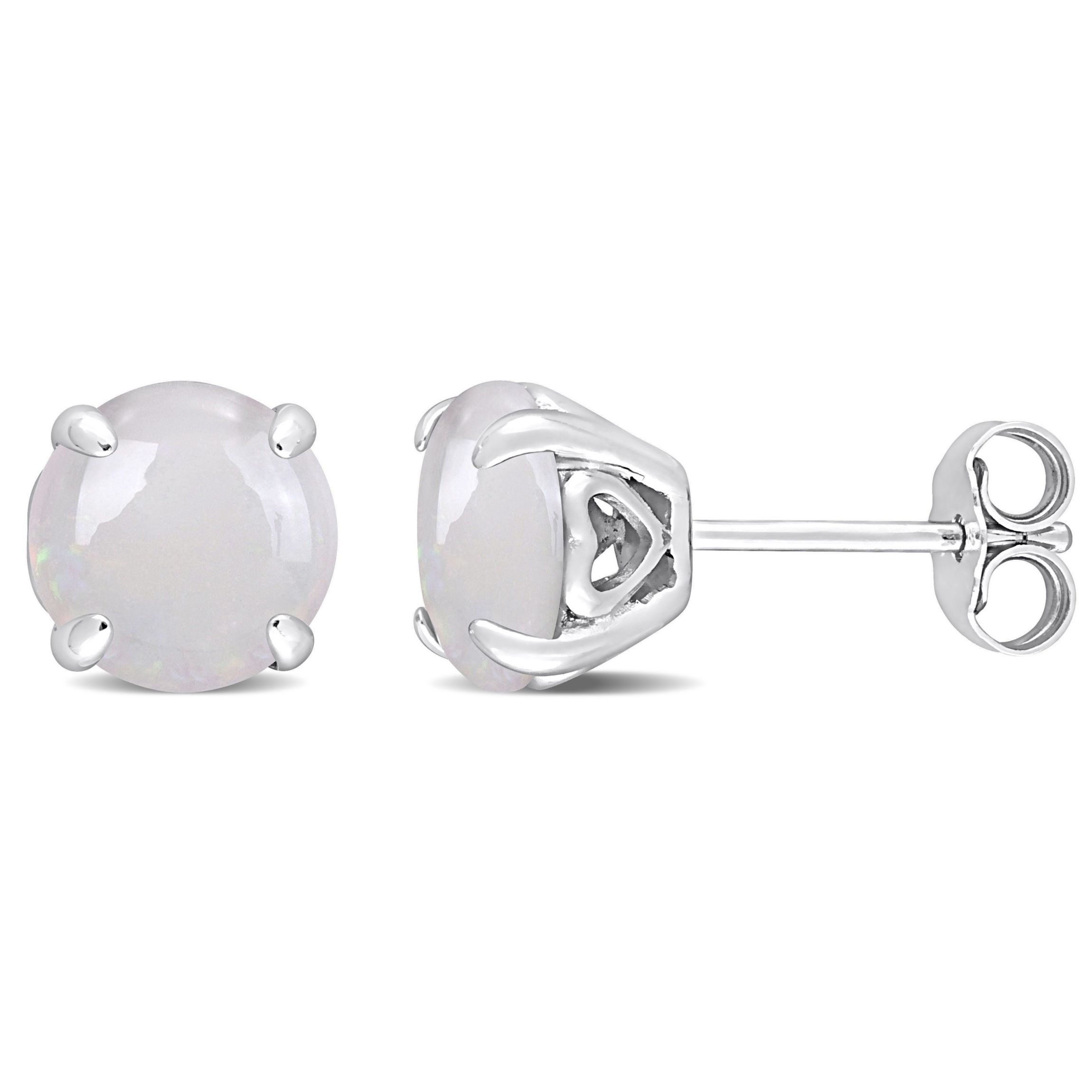 2.5 CT TGW Opal Post Earrings Silver